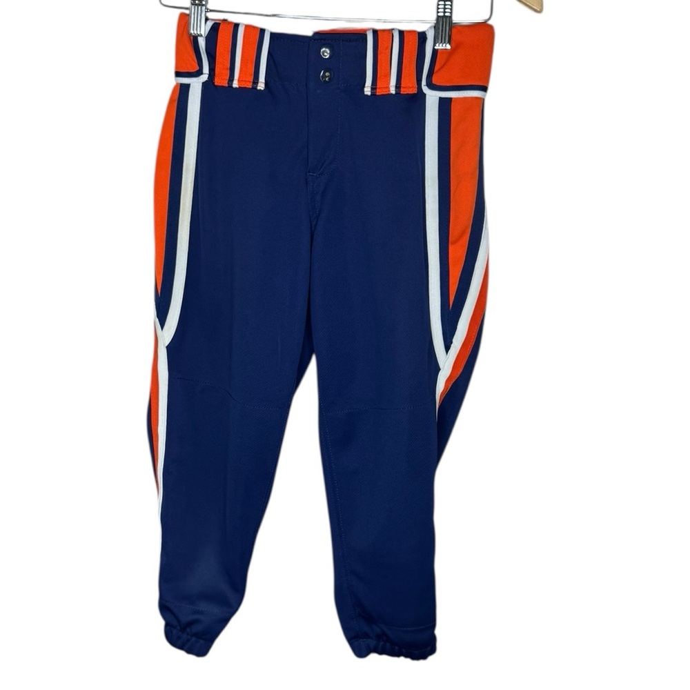 Boombah Baseball Softball Cropped Pants Youth Blue Orange White